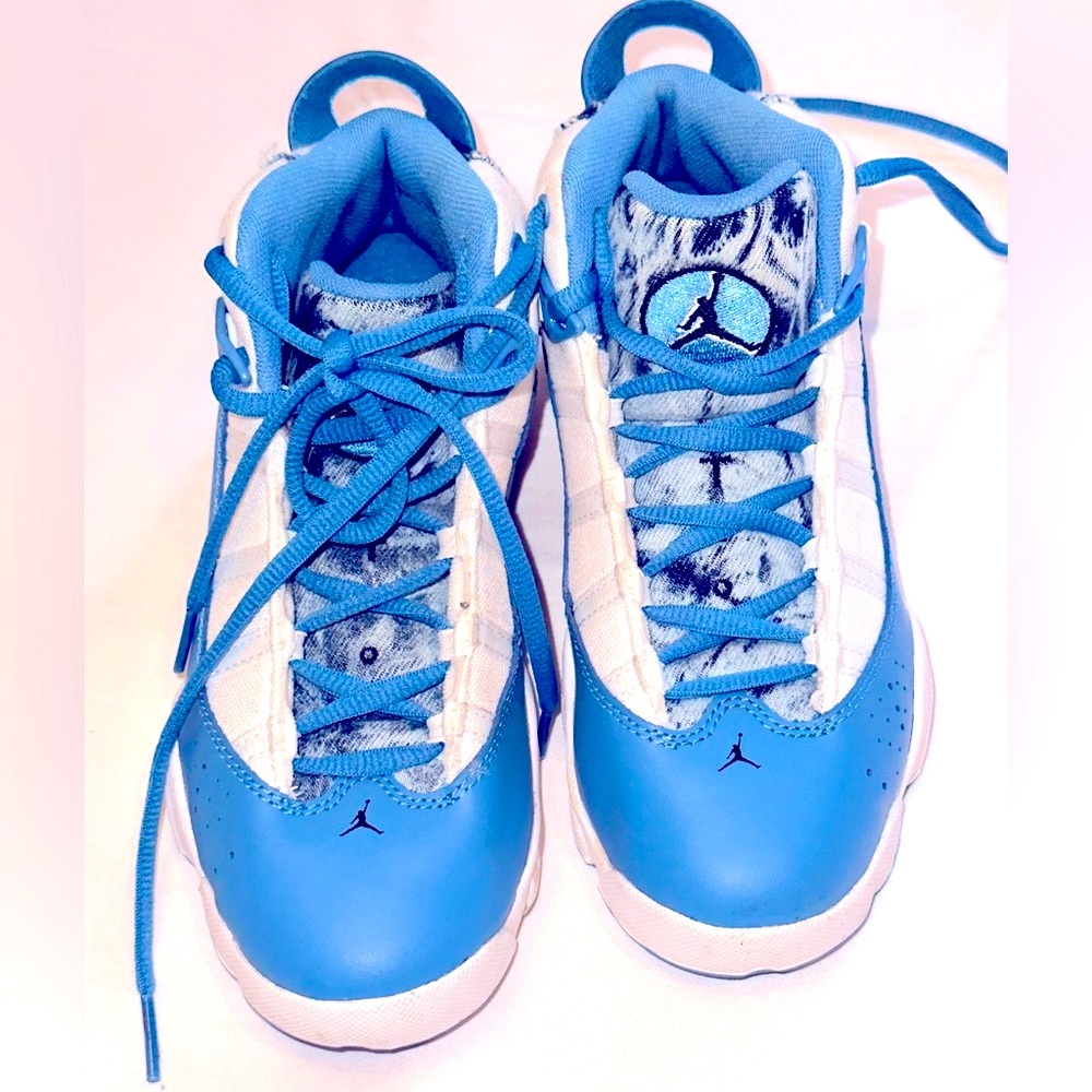 Jordan 6 rings , size us 2.5 y  color dutch blue /white